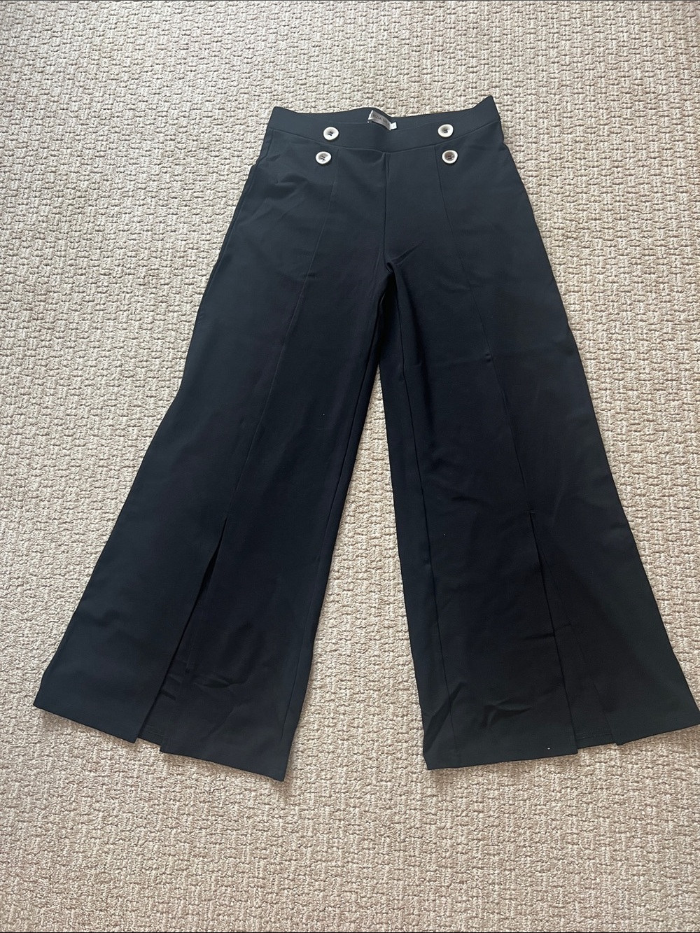 Patrizia Luca Black High-Waist Wide Leg Pants